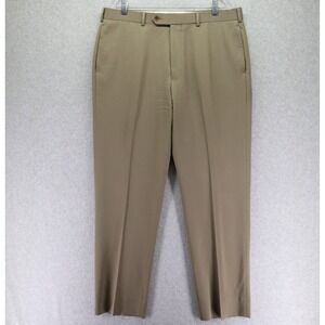 Brooks Brothers Pants Mens 37x32 Madison Wool Dress‎ Suit Formal Flat Front Tan